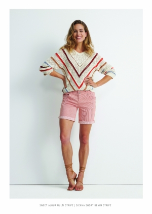 Sienna Short Stripe Tangerine